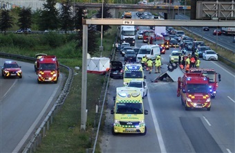 Hest slynget over autov&aelig;rn i alvorlig ulykke