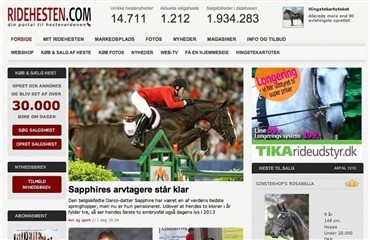 Over en halv million p&aring; Ridehesten.com