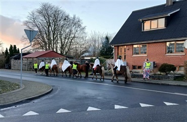 Hyggeligt luciaoptog til hest